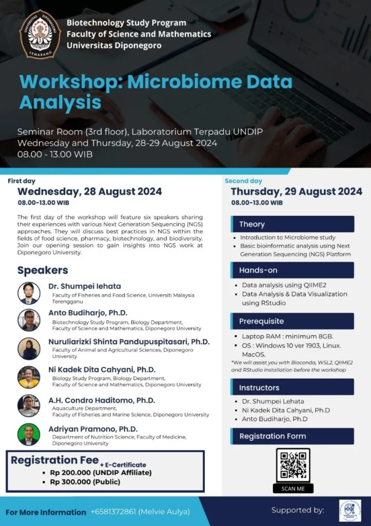 Workshop Microbiome Data Analysis di Universitas Diponegoro